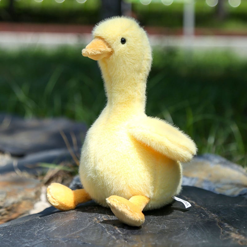 Fluffy Yellow Duck Plush Toy Keychain Backpack Pendant Birthday Gift - Image 1