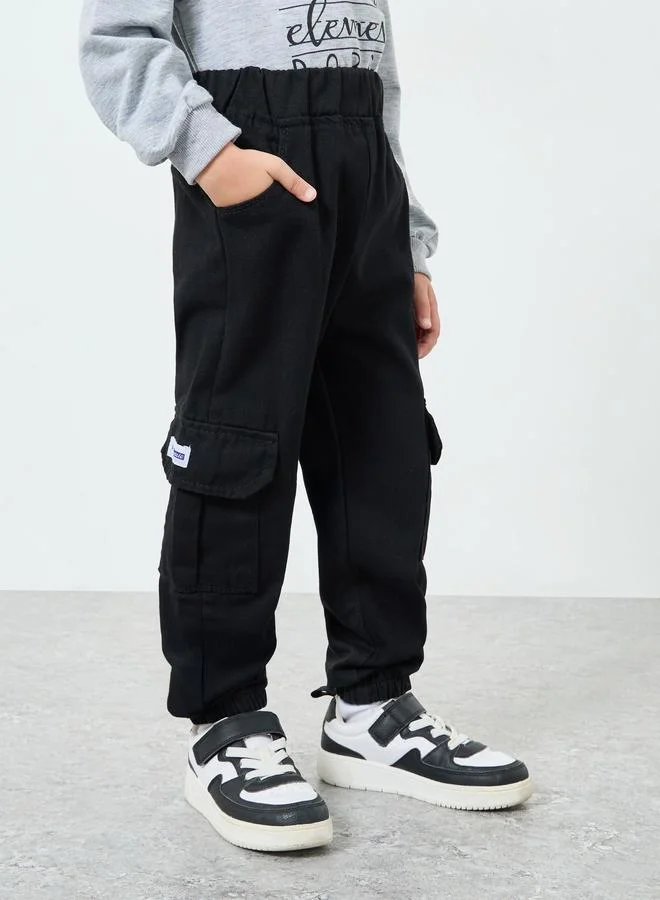 Styli Boys Cotton Elastic Hem Cargo Joggers