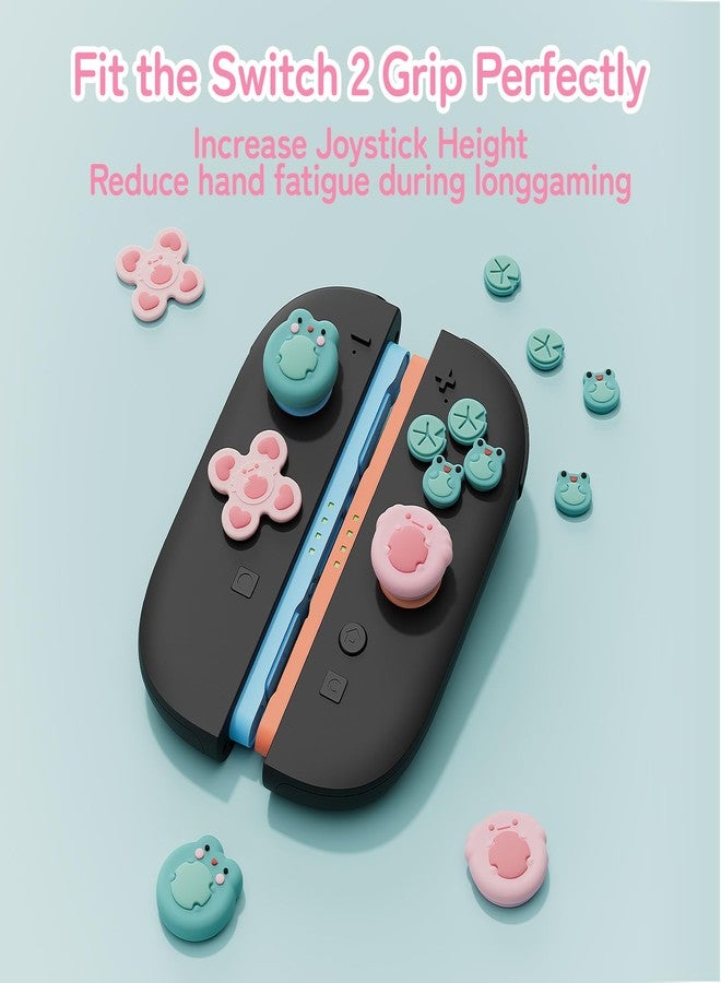 GeekShare مجموعة أغطية أزرار D-Pad بتصميم Animal Cross من GeekShare، متوافقة مع Switch 2، وأغطية لاصقة لأزرار ABXY لجهاز Switch 2025، بتصميم الضفدع والأكسولوتل - Image 3