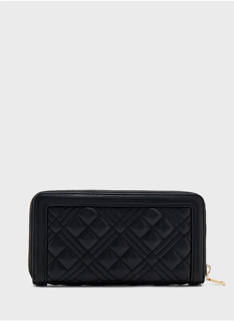 Love Moschino Logo Detailed Zip Over Wallet