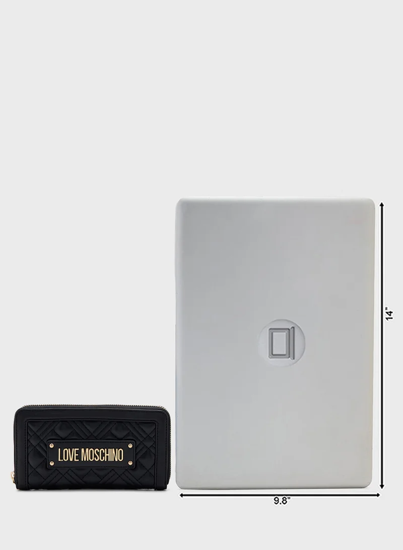 لوف موسكينو Logo Detailed Zip Over Wallet