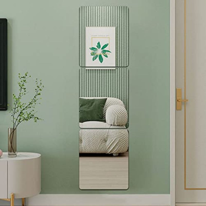 Pack of 2 HD Adhesive Mirrors, No Glass Mirror Tiles, Self-Adhesive Large Mirror Leaves, Flexible Mirror Film, Self-Adhesive Acrylic Wall Decoration, Decorative Mirror, Wall Mirror 40 x 30 cm x 2.5 - Image 3