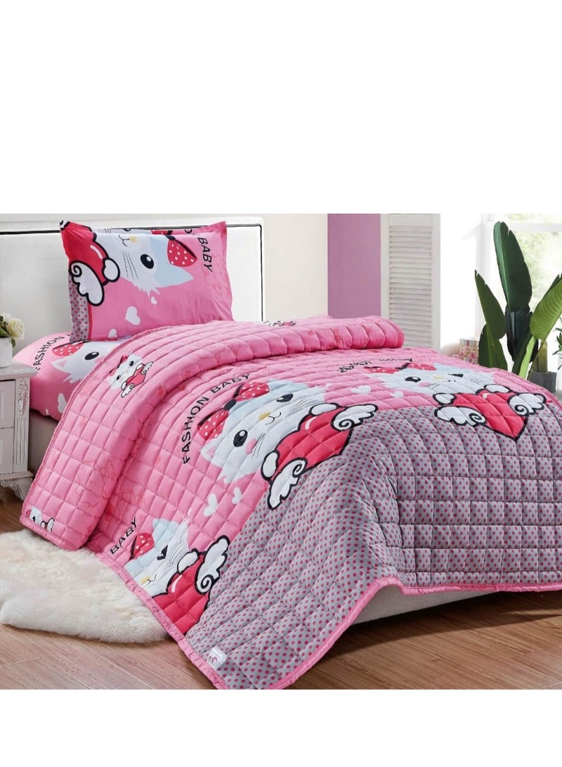 Comforter Set With Children'S Drawings, 3 Pieces, Compressed Quilt, Size 160x210 Cm - Image 1