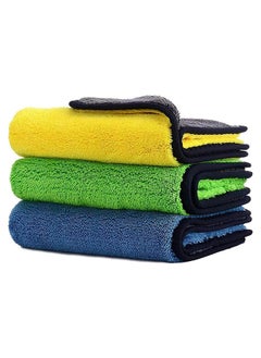 Generic 3pcs Microfiber Car Drying Towel for Car Cleaning and Detailing, Double Sided, Extra Thick Plush Microfiber Towel Lint Super Absorbent Detailing Towel for Car,Windows,Screen and Kitchen  - Image 2