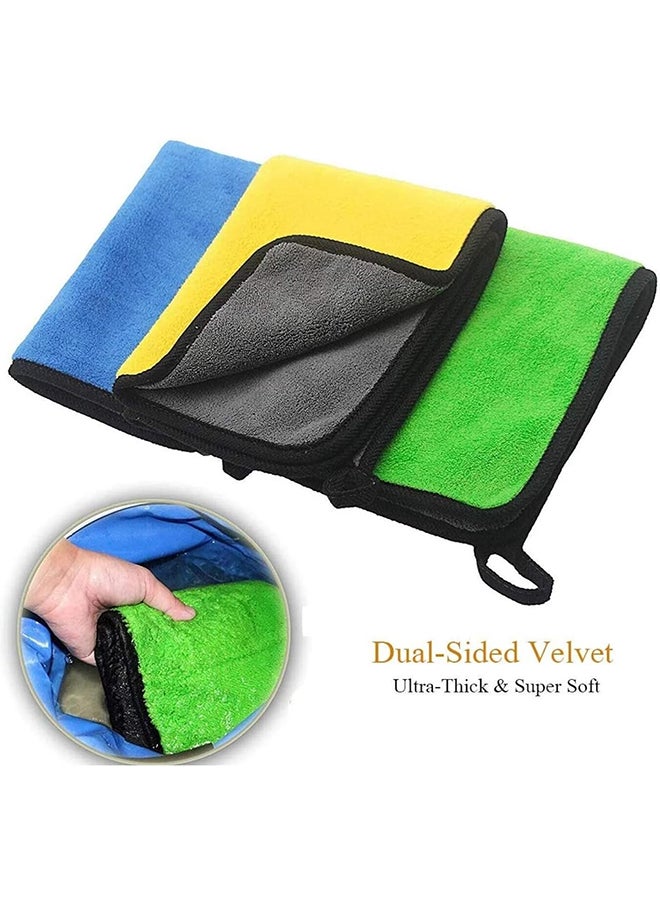 Generic 3pcs Microfiber Car Drying Towel for Car Cleaning and Detailing, Double Sided, Extra Thick Plush Microfiber Towel Lint Super Absorbent Detailing Towel for Car,Windows,Screen and Kitchen  - Image 3
