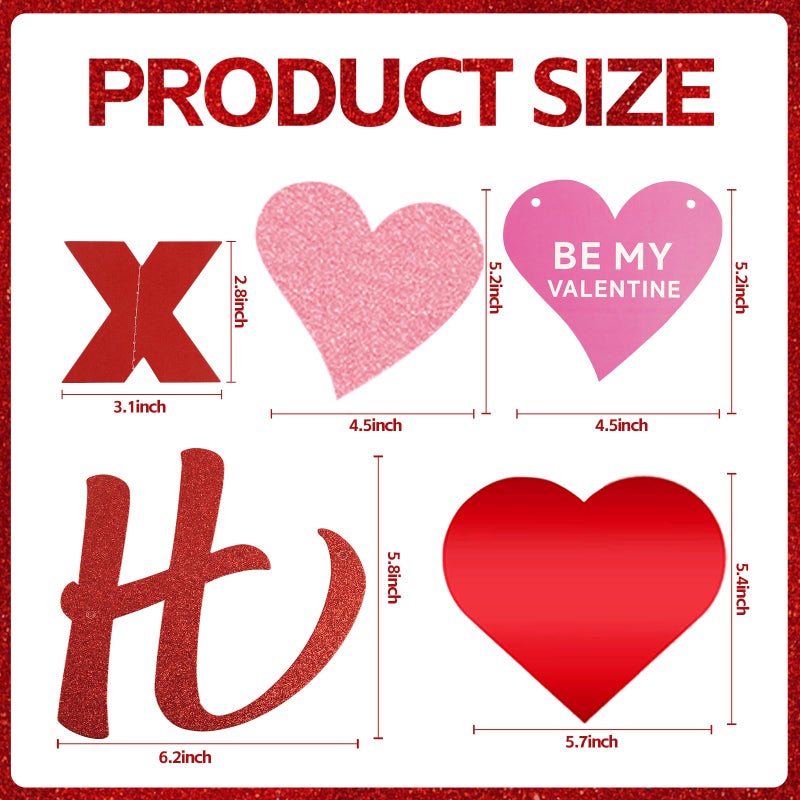KFJBPB Valentines Day Decorations Set for Party, Happy Valentines Banner, XO Garlands, Hanging Swirls Heart Decor for Home Wedding Anniversary Party Supplies (Valentines) - Image 2