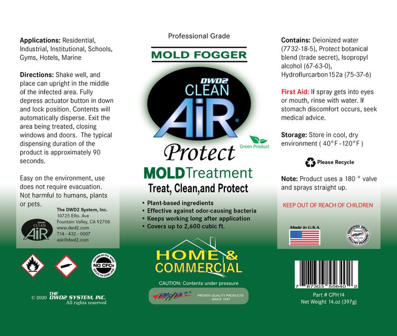 DWD2 Protect™ Home & Commercial Mold-Treatment Plant-Based Mold-Odor Remover Fogger Treatment - eco-friendly solution for a safer and healthier living and working space. (14 oz) - Image 4