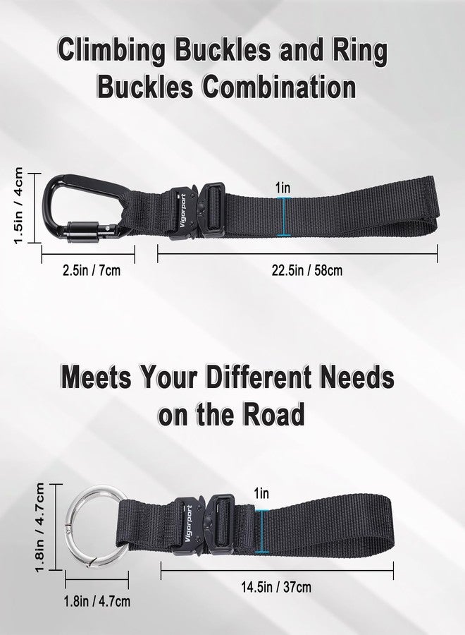 Vigorport 2 Pack Add A Bag Luggage Strap Jacket Gripper, Heavy Duty Luggage Belt for Carry on Bag with Metal Carabiner, Travel Suitcase Accessories, Easy to Carry Your Extra Bags (Black, 2 Clips) - Image 4