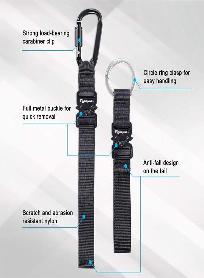 Vigorport 2 Pack Add A Bag Luggage Strap Jacket Gripper, Heavy Duty Luggage Belt for Carry on Bag with Metal Carabiner, Travel Suitcase Accessories, Easy to Carry Your Extra Bags (Black, 2 Clips) - Image 3
