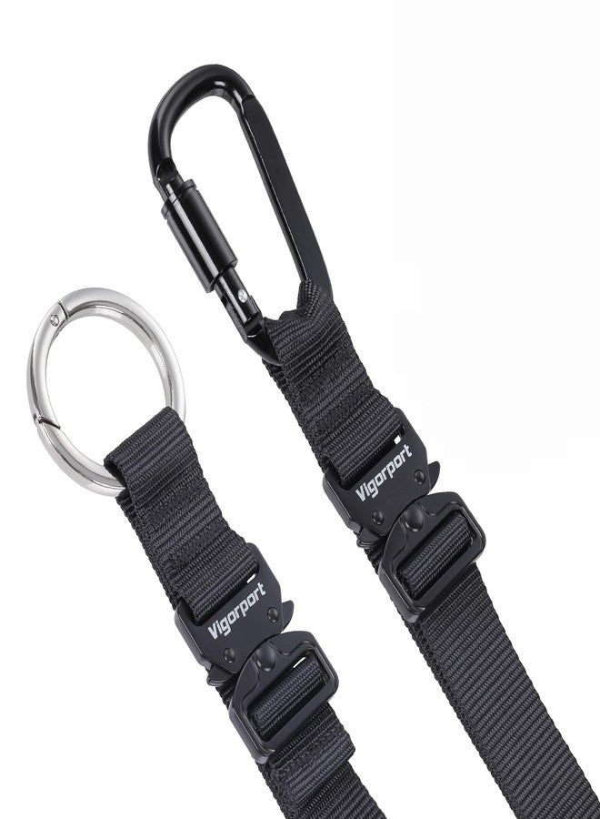 Vigorport 2 Pack Add A Bag Luggage Strap Jacket Gripper, Heavy Duty Luggage Belt for Carry on Bag with Metal Carabiner, Travel Suitcase Accessories, Easy to Carry Your Extra Bags (Black, 2 Clips) - Image 1