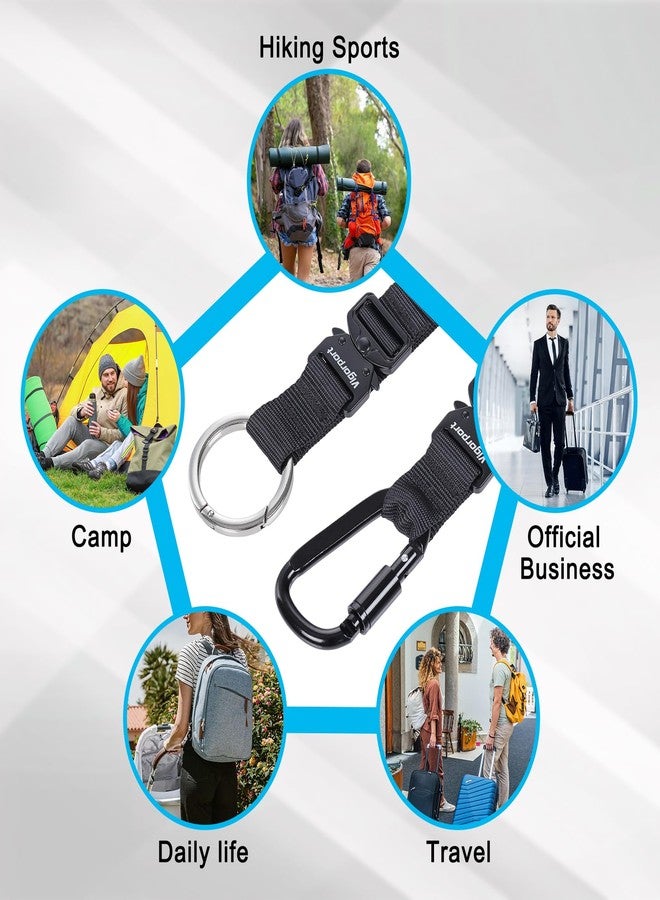 Vigorport 2 Pack Add A Bag Luggage Strap Jacket Gripper, Heavy Duty Luggage Belt for Carry on Bag with Metal Carabiner, Travel Suitcase Accessories, Easy to Carry Your Extra Bags (Black, 2 Clips) - Image 5