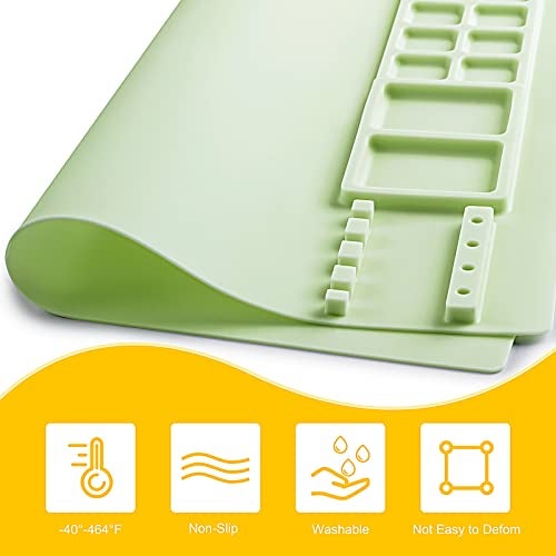 NancyL Silicone Painting Mat, Silicone Art Mat with Cup, Silicone Craft Mat with Paint Brush Cleaner Tool, Silicone Artist Mat for Kids Gift Painting Clay DIY Creations, Gift Packaged - Image 4