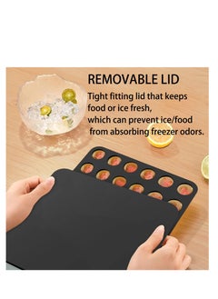 KASTWAVE Ice Cube Trays Silicone, Ice Molds with Lid Easy Release and Flexible Ice Tray, BPA-Free, Silicone Ice box for Stanley Cup Shape, Black  - Image 4