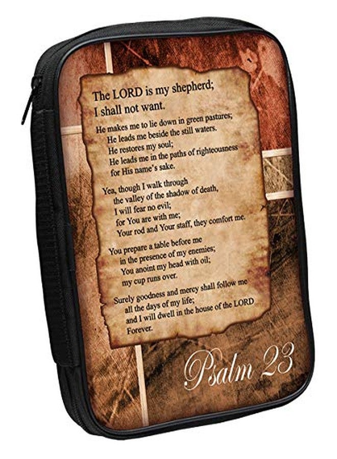 Ebony Treasures Word of Life Bible Cover Collections: Psalm 23, 7" W, 10" H, 2" D (Inside Dimensions) - Image 1