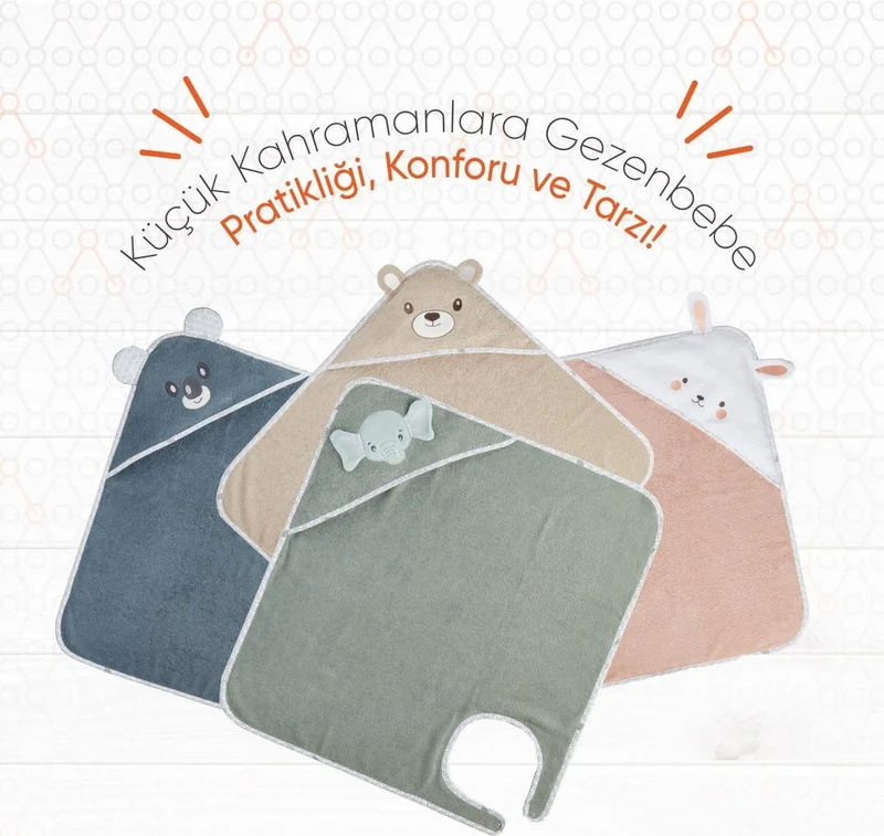 جينزبيبي منشفة أطفال بتصميم أرنب هيرو هيرو