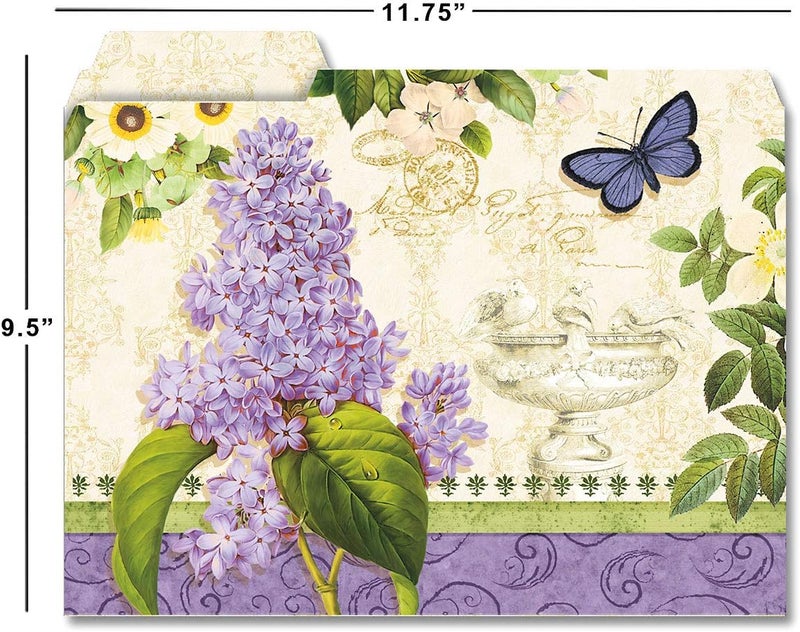 Current Grande Fleur File Folders Value Pack - Bulk Set of 24, 6 Pretty Decorative Designs, 1/3 Cut Tabs, Heavy-Duty Paper Stock, Office Supplies for Home & Work, 9-½” x 11-¾” Letter Size - Image 2