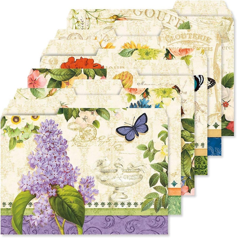 Current Grande Fleur File Folders Value Pack - Bulk Set of 24, 6 Pretty Decorative Designs, 1/3 Cut Tabs, Heavy-Duty Paper Stock, Office Supplies for Home & Work, 9-½” x 11-¾” Letter Size - Image 5