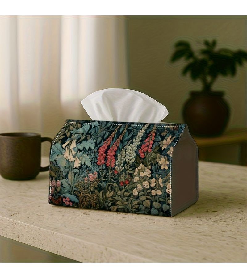 Floral Tissue Box 7in 4.3in Decorative Dispenser for Home Car Living Room Gift - Image 2