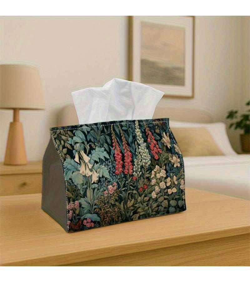 Floral Tissue Box 7in 4.3in Decorative Dispenser for Home Car Living Room Gift - Image 3