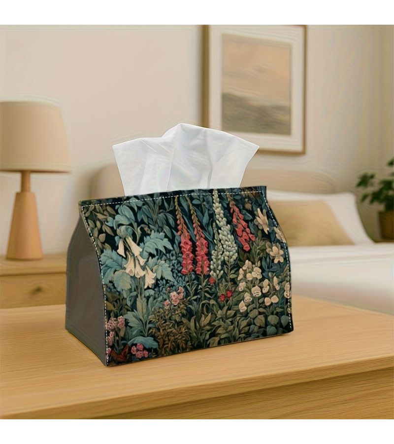 Floral Tissue Box 7in 4.3in Decorative Dispenser for Home Car Living Room Gift - Image 5