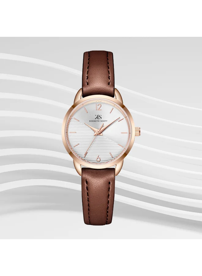 KENNETH SCOTT Kenneth Scott Women's White Dial Analog Watch - K22526-RLDW