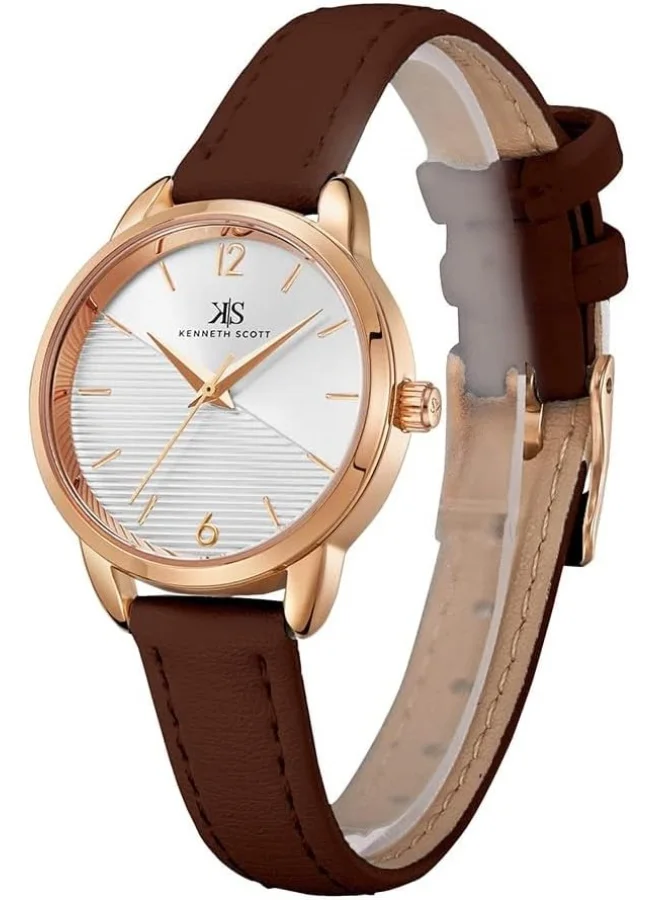 KENNETH SCOTT Kenneth Scott Women's White Dial Analog Watch - K22526-RLDW