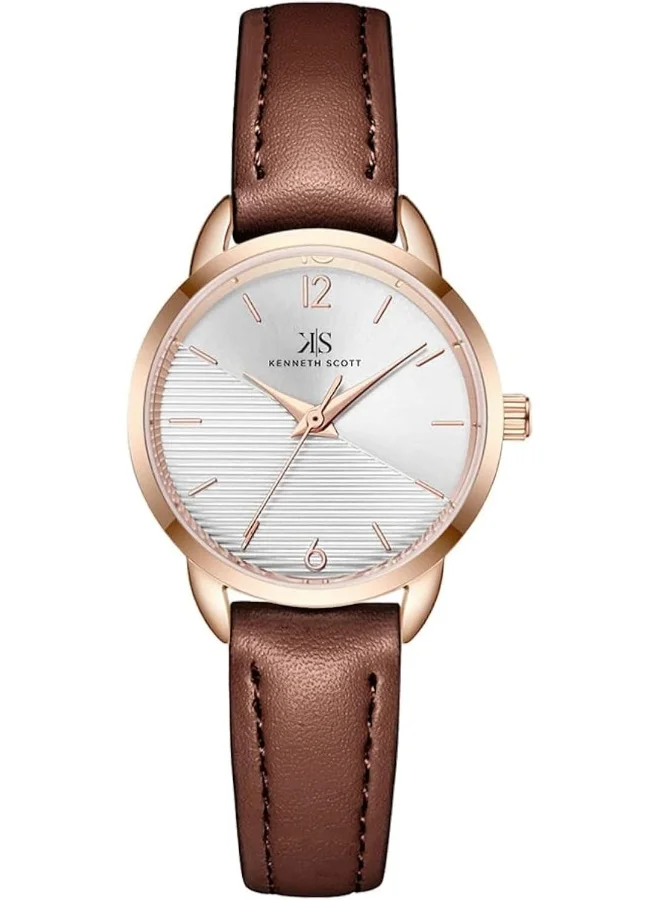 KENNETH SCOTT Kenneth Scott Women's White Dial Analog Watch - K22526-RLDW