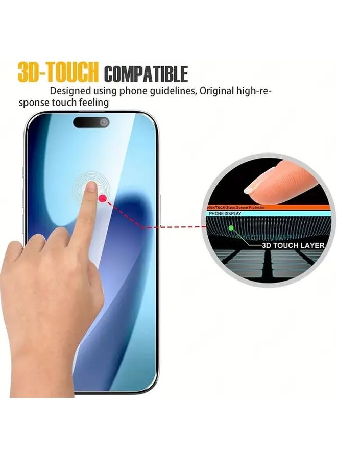 4Pcs HD Tempered Glass Screen Protector For iPhone 15 Anti Scratch Bubble Free - Image 4