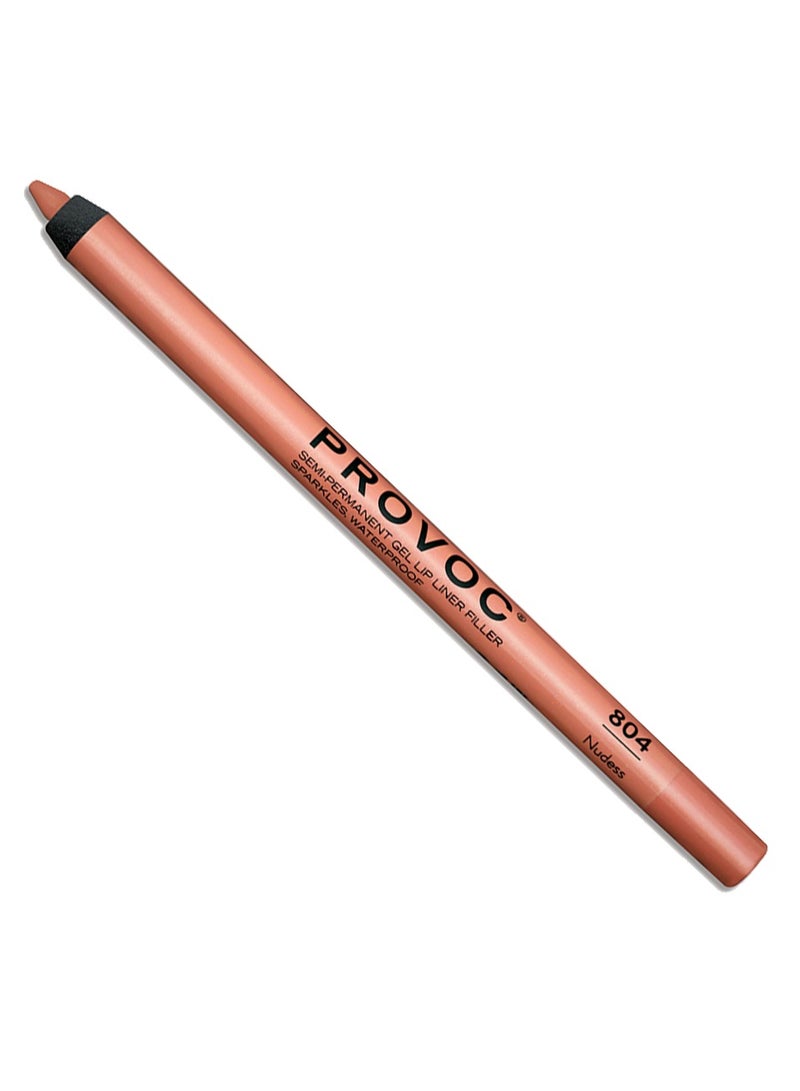 PROVOC SEMI-PERMANENT Gel Lip Liner Filler WP SPARKLES 804 Nudess