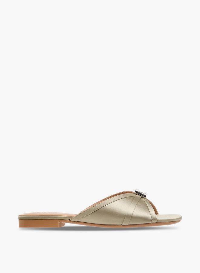Celeste Women Embellished Satin Slip-On Sandals - Image 3