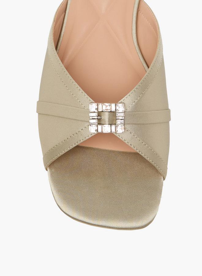 Celeste Women Embellished Satin Slip-On Sandals - Image 4