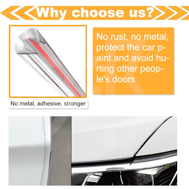 Eytool 5M Clear Door Edge Protectors, Rubber Edge Trim Seal Protector with U Shape Car Protection Door Edge Guard Fit for Most Car (Clear, 16.4FT) - Image 3