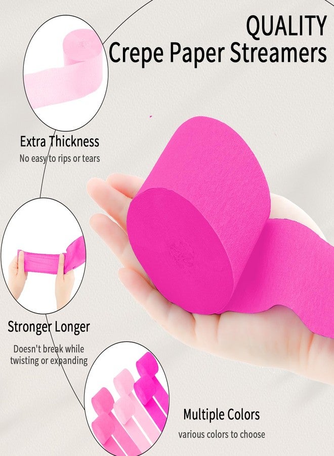 BOEIAC Crepe Paper Streamers - 6 Rolls, 492ft, Pack of 6 Light Pink & Hot Pink Party Streamers for Birthday, Wedding, Baby Shower & Anniversary Decorations (2.37 Inch x 82 Ft/Roll) - Image 3