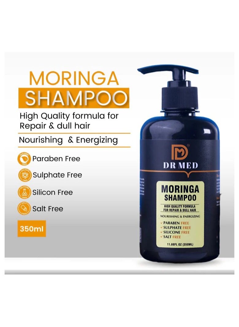 Dr.Med - DR MED "Moringa Luxe Hair Care Duo: Shampoo 350ml and Hair Mask 220g for Radiant Tresses (pack of 2) - Image 1