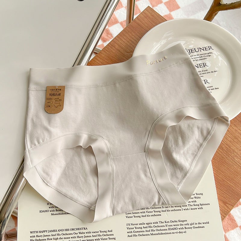 Class A Baby Cotton 7A Cotton Underwear Women'S Cotton Antibacterial Crotch Mid-High Waist Seamless Comfortable Hip Underwear - Image 1