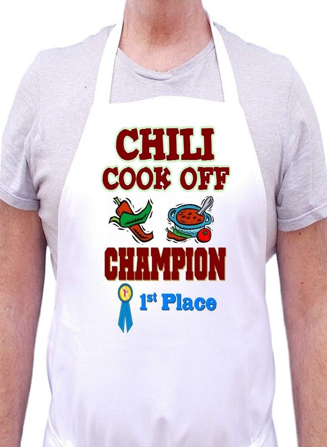 CoolAprons Chili Cook Off Champion Apron First Place, Chili Contest Award Winning Apron, Best Chili Cook Competition Prize - Image 1