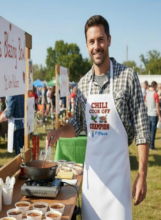 CoolAprons Chili Cook Off Champion Apron First Place, Chili Contest Award Winning Apron, Best Chili Cook Competition Prize - Image 3