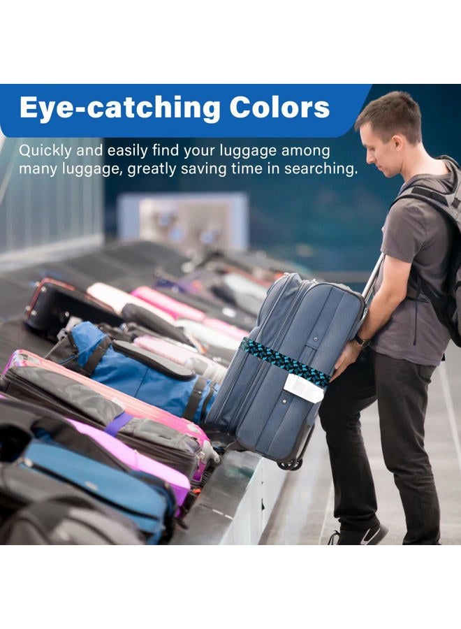 ZHOMA Luggage Straps for Suitcases, Travel Adjustable Belt with Quick Release Buckle, Heavy Duty Nylon Bag Packing Strap, Unique Bright Identifiers Business Travel Accessories (2 Pack)-Blue Butterfly - Image 5