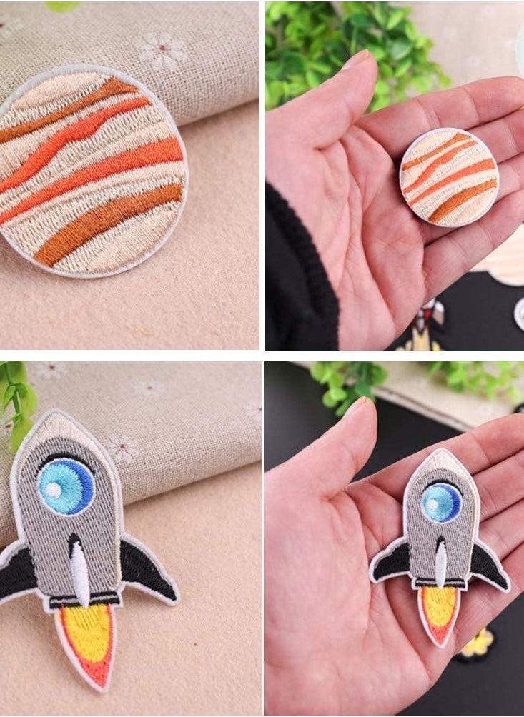 Y&D Embroidered Patches 21pcs, Iron on Decorative Solar System Appliques Stickers Space Planets Applique Kit for Clothing Jackets Backpacks Jeans  - Image 2
