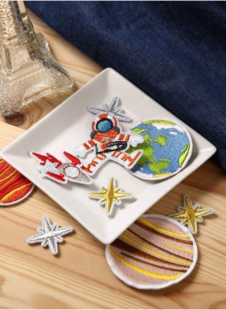 Y&D Embroidered Patches 21pcs, Iron on Decorative Solar System Appliques Stickers Space Planets Applique Kit for Clothing Jackets Backpacks Jeans  - Image 5