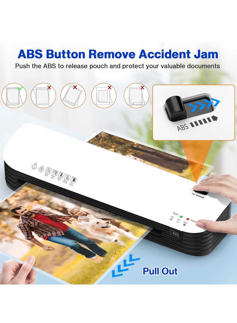 آلة تغليف، آلة تغليف بإعدادات ساخنة وباردة و15 كيسًا، آلة تغليف 4 في 1 بحجم A4A5A6 مع قاطعة وثقب وحلقة تجليد وزاوية مستديرة، آلة تغليف شخصية مقاس 9 بوصات للاستخدام في مكتب التعليم المنزلي - Image 4