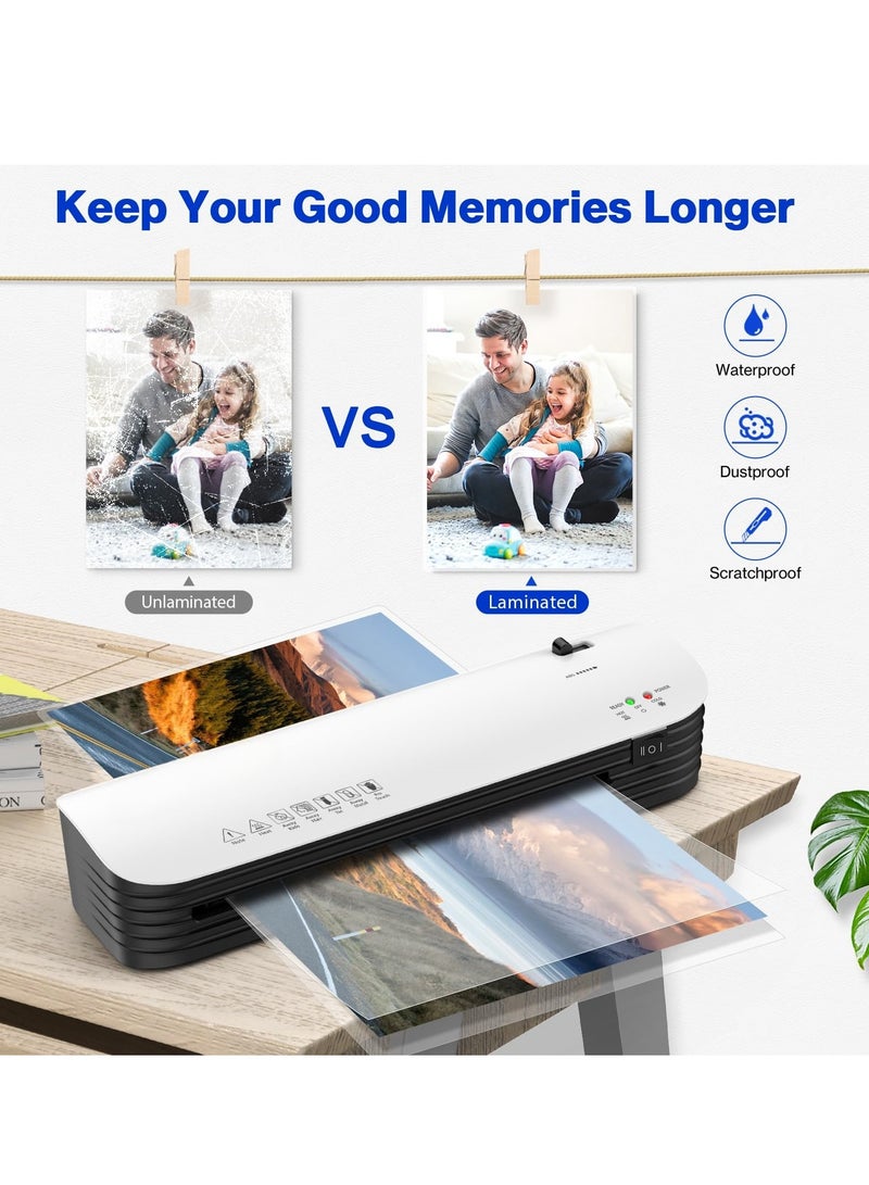 آلة تغليف، آلة تغليف بإعدادات ساخنة وباردة و15 كيسًا، آلة تغليف 4 في 1 بحجم A4A5A6 مع قاطعة وثقب وحلقة تجليد وزاوية مستديرة، آلة تغليف شخصية مقاس 9 بوصات للاستخدام في مكتب التعليم المنزلي - Image 2