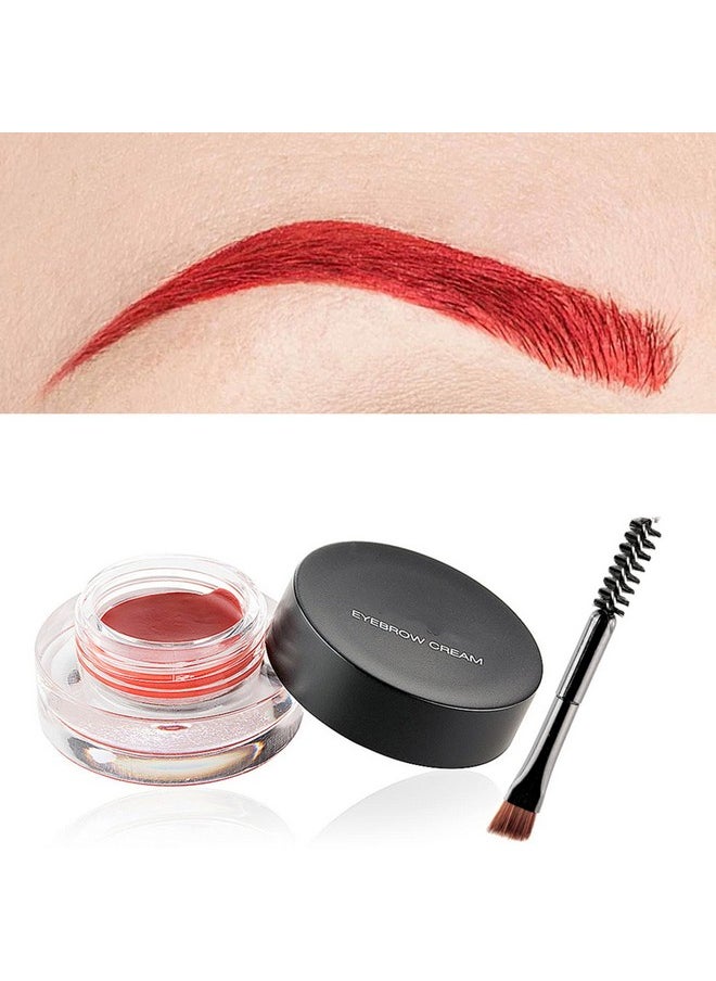 Melemando 12 Color Eyebrow Cream Colorful Smooth Eyebrow Pomade Gel Long Lasting Waterproof Eyeliner Gel Eye Brow Makeup Cosmetics With Eyebrow Brush (07 Bright Red)  - Image 1