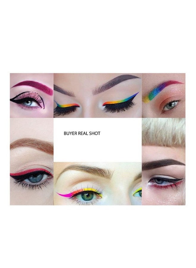 Melemando 12 Color Eyebrow Cream Colorful Smooth Eyebrow Pomade Gel Long Lasting Waterproof Eyeliner Gel Eye Brow Makeup Cosmetics With Eyebrow Brush (07 Bright Red)  - Image 5