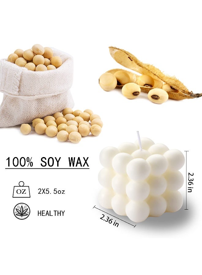 ACITHGL Bubble Candle - Cube Soy Wax Candles, Home Decor Candle, Scented Candle Set 2 Pieces, Home Use and Gifting - Image 2