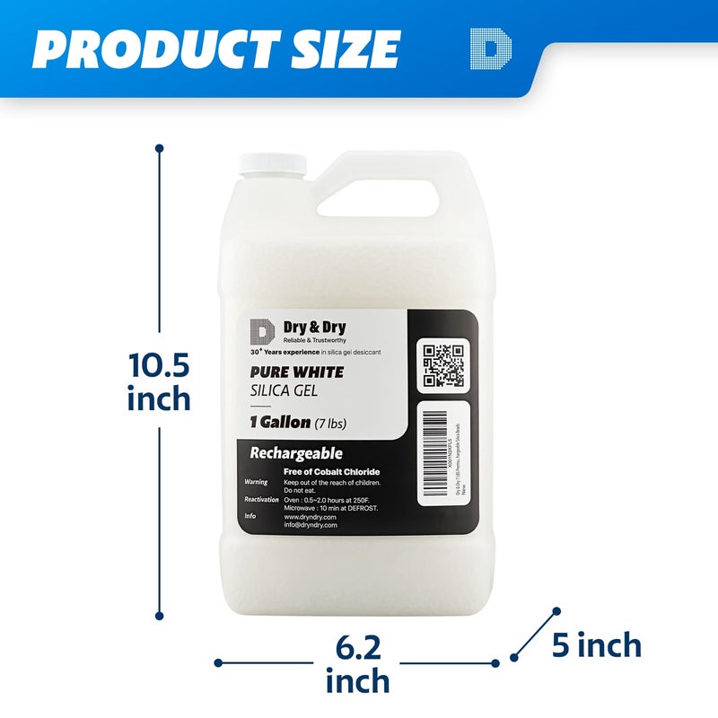 DRYDRY [14 LBS Premium Pure & Safe White Silica Gel Beads(Industry Standard 3-5 mm) Silica - Rechargeable Silica Beads, Silica Gel, Desiccant Beads - Image 5
