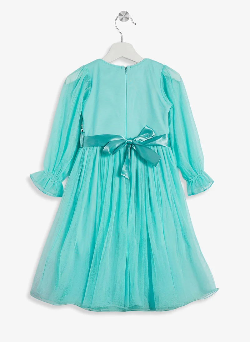 Little Golden Apple Little Sequin Bodice Tulle Dress