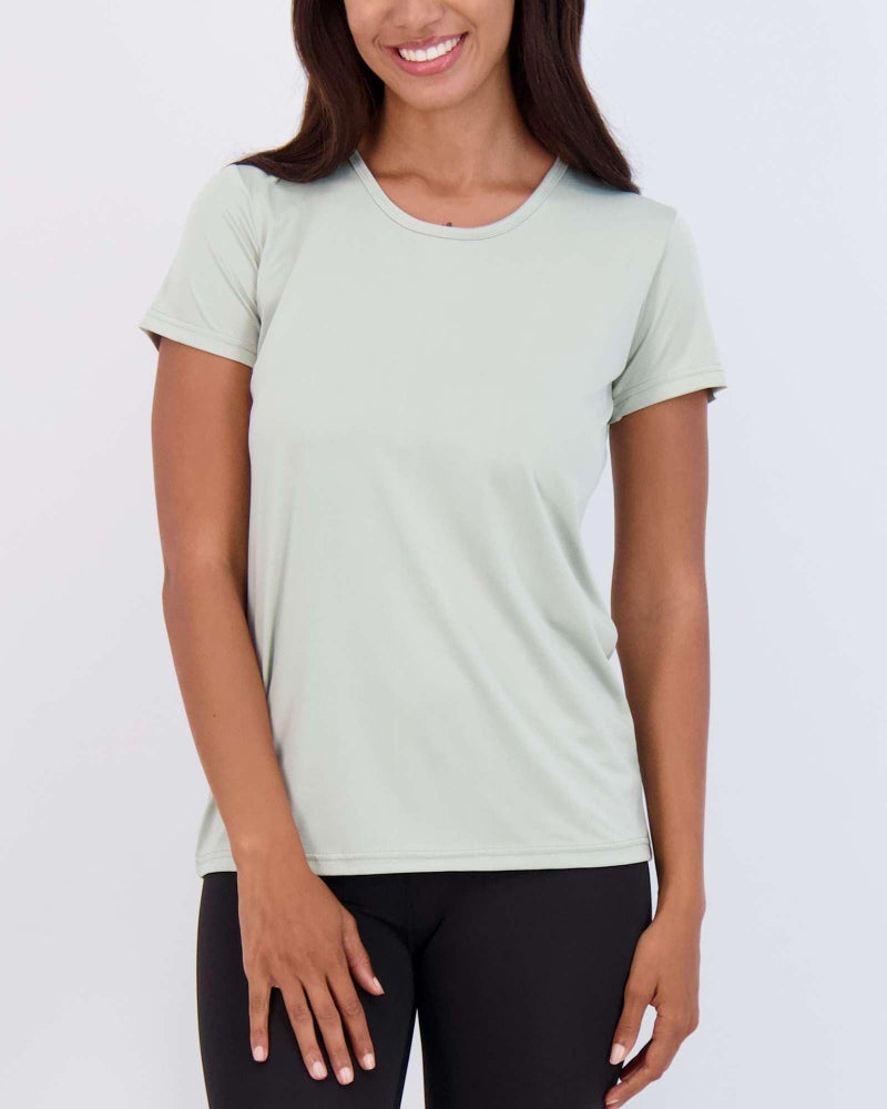 REALESSENTIALS Real Essentials 5 Pack: Women's Short Sleeve T-Shirts Workout Tops Fitness Pilates Gym Activewear Athletic (Plus Available), Set 9, L, Pack of 5 - Image 3