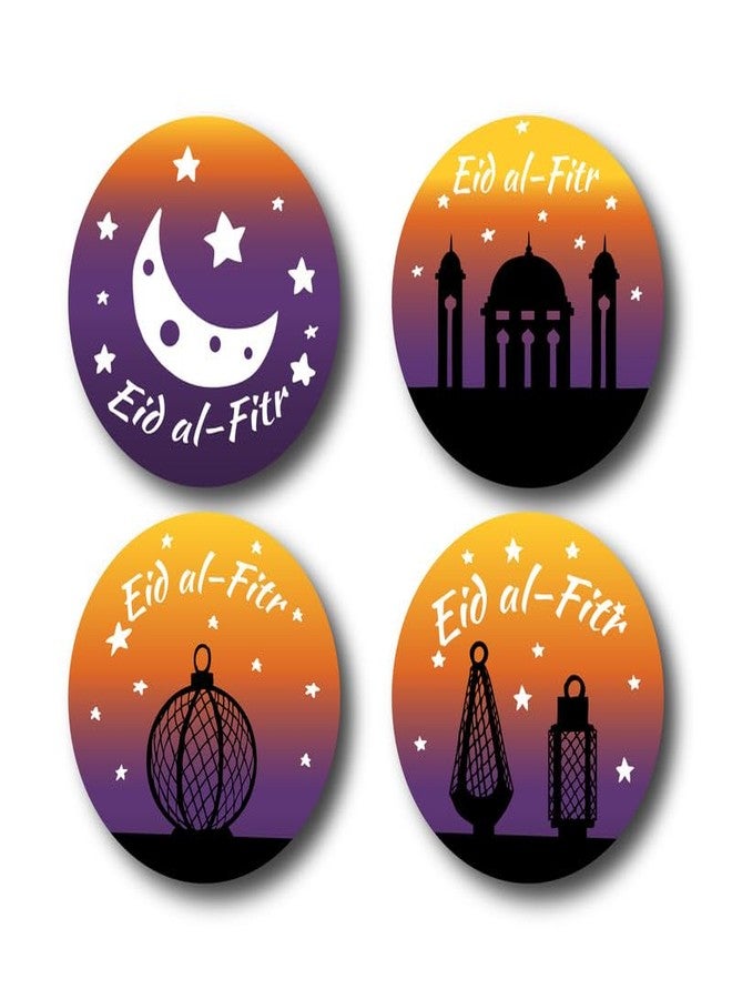 D2C Eid ul fitra Mubarak Gift Wrap Sticker | Gift Wrapping Supply | 4 designs | MultiColor | Size : 1.25 inch | Qty :230pc - Image 1