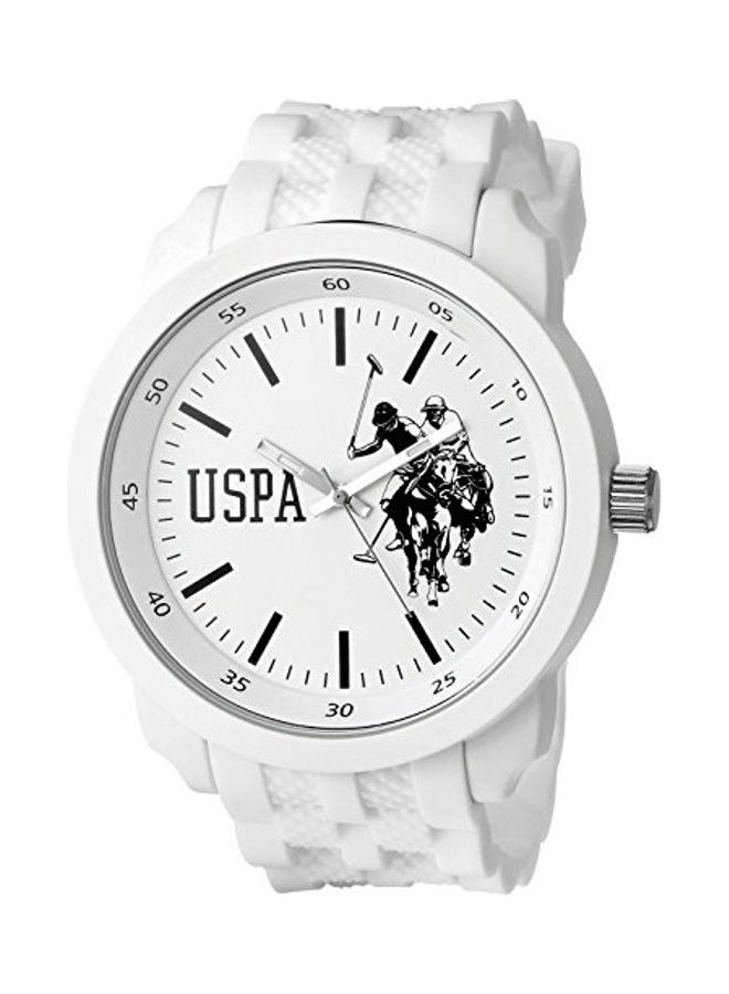 U.S. Polo Assn. ساعة يد تناظرية بحزام مطاطي - Image 1